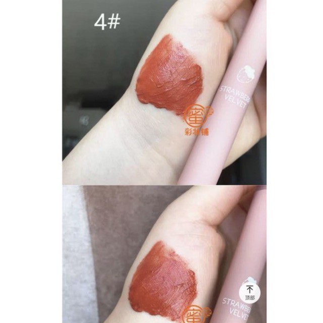 Son Kem Lì Mịn Môi Strawberry Velvet Matte Lipstick Nội Địa Trung