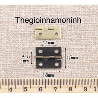 Set 10 Bản lề mini 18mm kèm vít, bản lề mini làm nhà mô hình, nhà búp bê