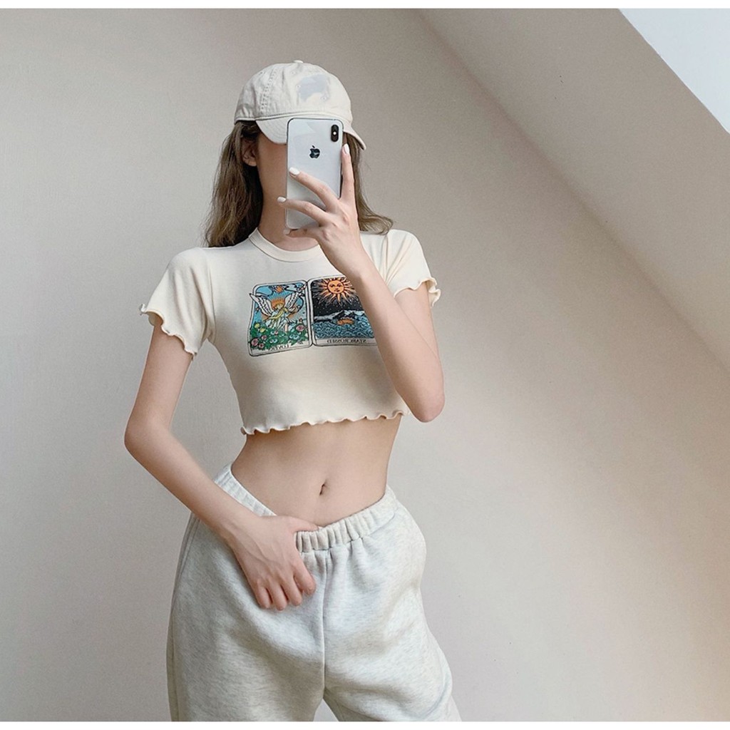 Áo thun croptop nữ tay ngắn Emilyshop