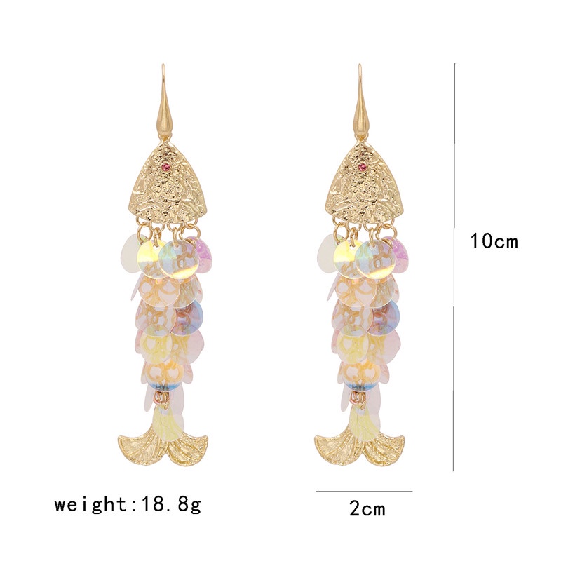 Bông Tai Hình Vỏ Sò / Cá Phong Cách Dân Tộc 3 Màu Thời Trang Dành Cho Nữ PD217