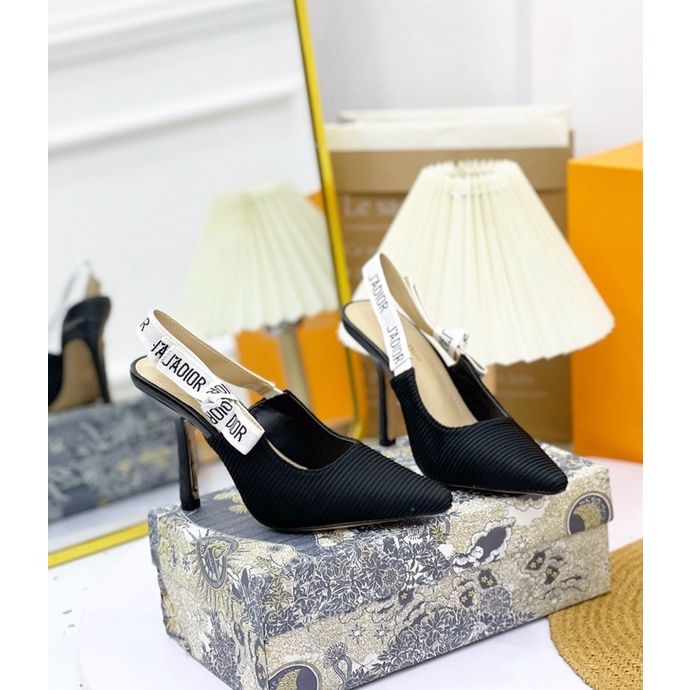 Sandal jadior quai nơ gót nhọn cao fullbox