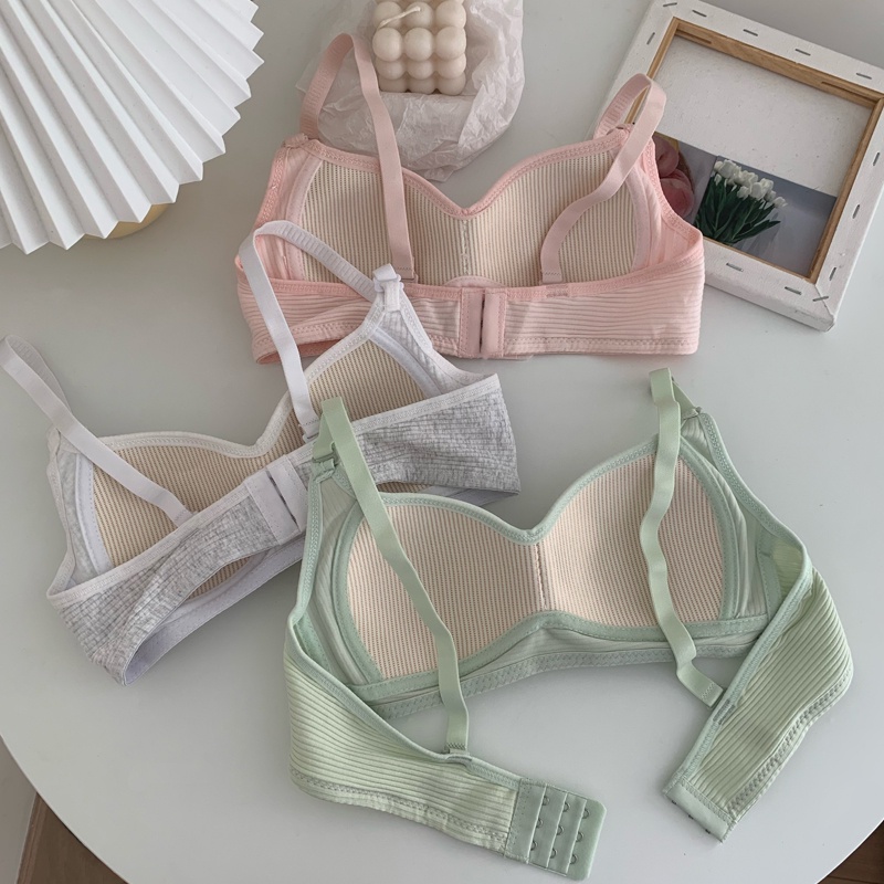 Áo ngực cotton không gọng màu trơn mềm mại thoải mái dành cho nữ size 32-38AB