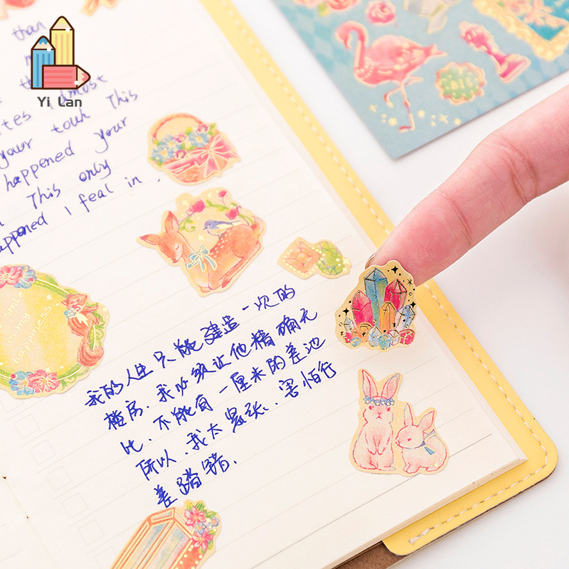 Hình Dán Họa Tiết Công Chúa Cổ Tích Trang Trí Nhật Ký Tự Làm Đa Dụng