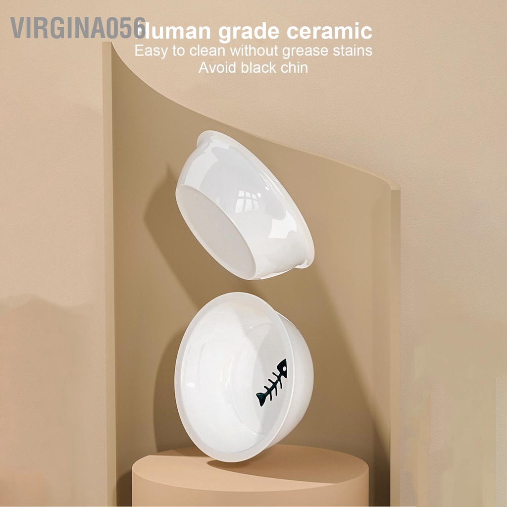 Có thể bán buôn Bát ăn chống gù cho chó mèo sứ thủy tinh đơn đôi, bát ăn chống kiến Virgina056 Hàng giao ngay