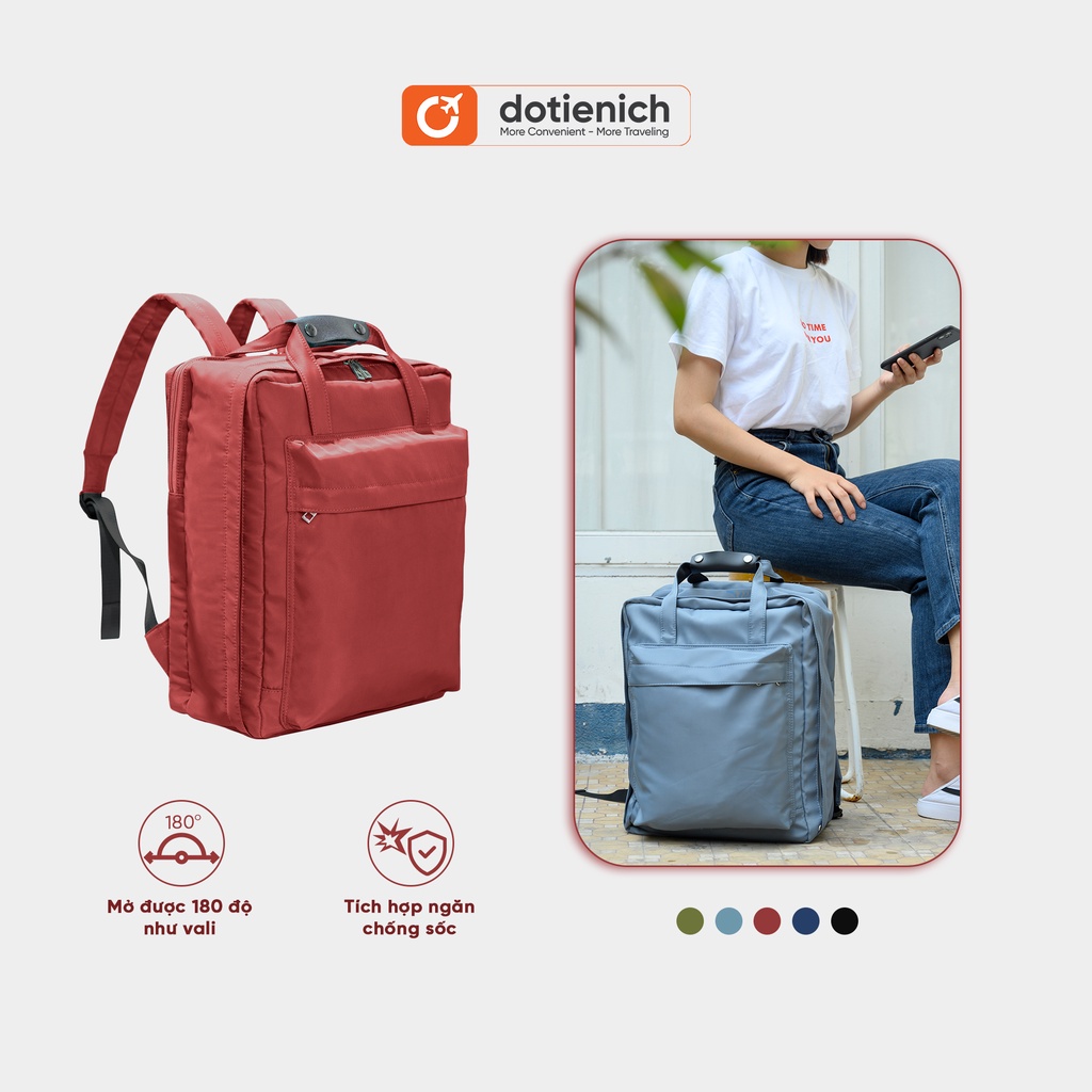 Balo phượt du lịch nam nữ cỡ lớn Đồ Tiện Ích Travel Multi Backpack đa năng, chống nước - Màu đỏ rượu