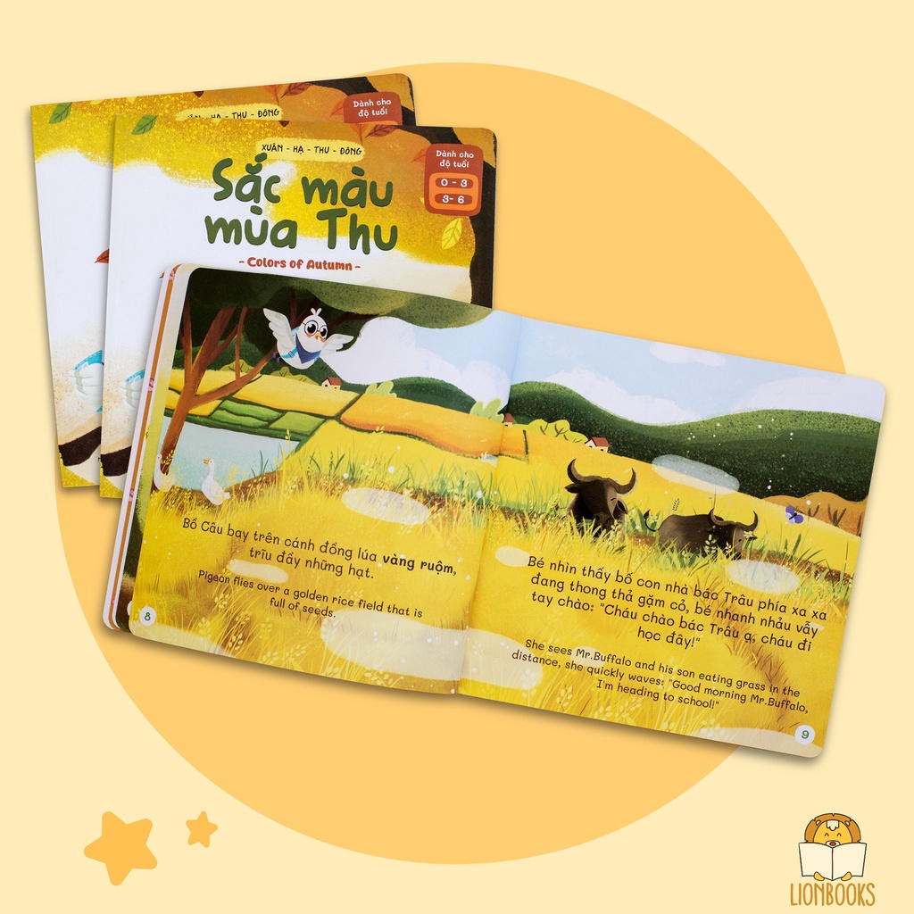 Bộ sách song ngữ Xuân Hạ Thu Đông - Dành cho bé 0 đến 6 tuổi