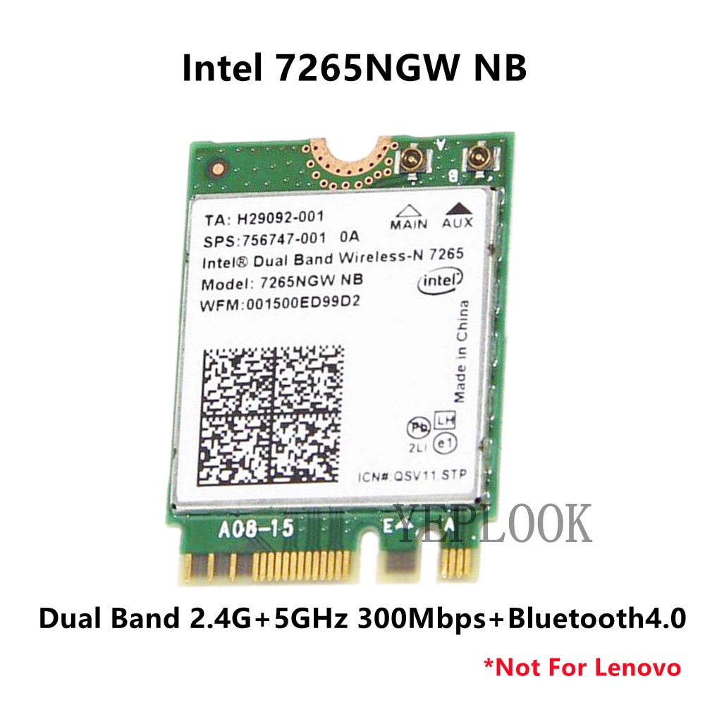 7265NB 7265NGW NB 2.4G / 5Ghz WiFi 300Mbps BT4.0 M.2 Thẻ Wifi