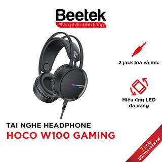 Tai nghe dây Headphone Hoco W100 Dành cho Gamer, Đèn Led 5 màu