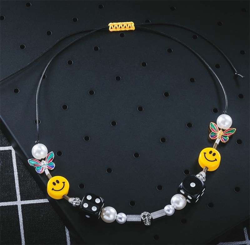 Vòng cổ Mặt Hình Đầu Lâu/ Cánh Bướm/ Ngọc Trai Kiểu rocky Wu Yifan Cá Tính