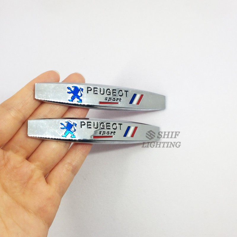 Set 2 hình dán kim loại bảo vệ trang trí xe hơi Peugeot