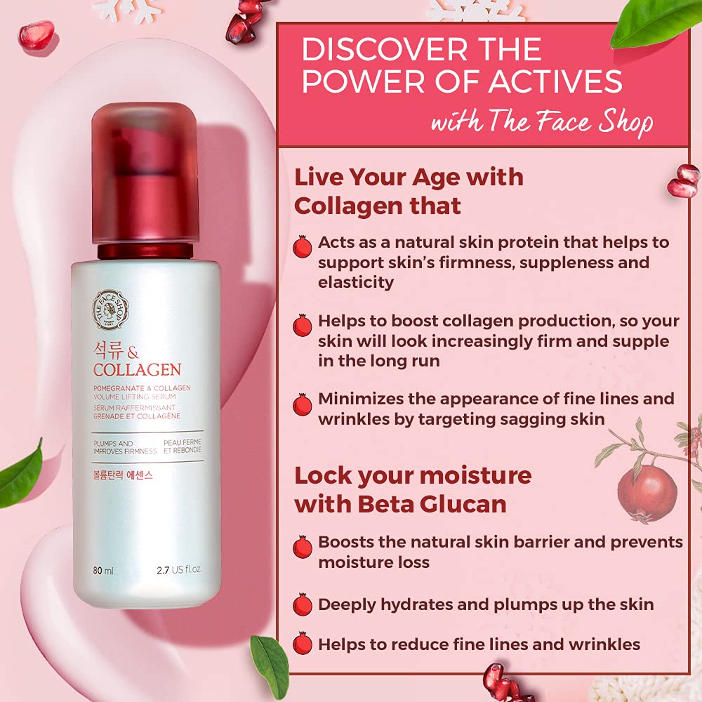 Serum Chiết Xuất Lựu Và Collagen Làm Săn Chắc Da Mặt The Face Shop 80ml★Giao Hàng Từ Hàn Quốc★