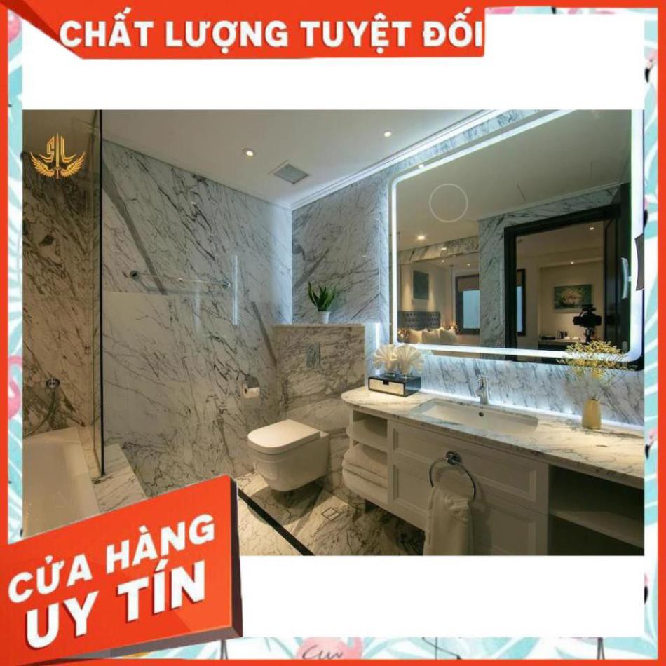 Gương led nhà tắm chữ nhật trang điểm treo tương cảm ứng thông minh   kích thước 50x70 cm - guonghoangkim