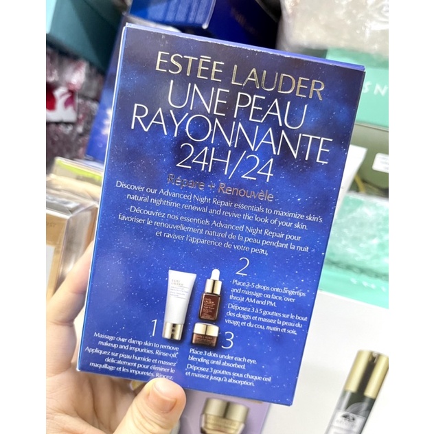 Bộ Dưỡng Da 3 món Estee Lauder Radiant 24/7 Repair + Renew