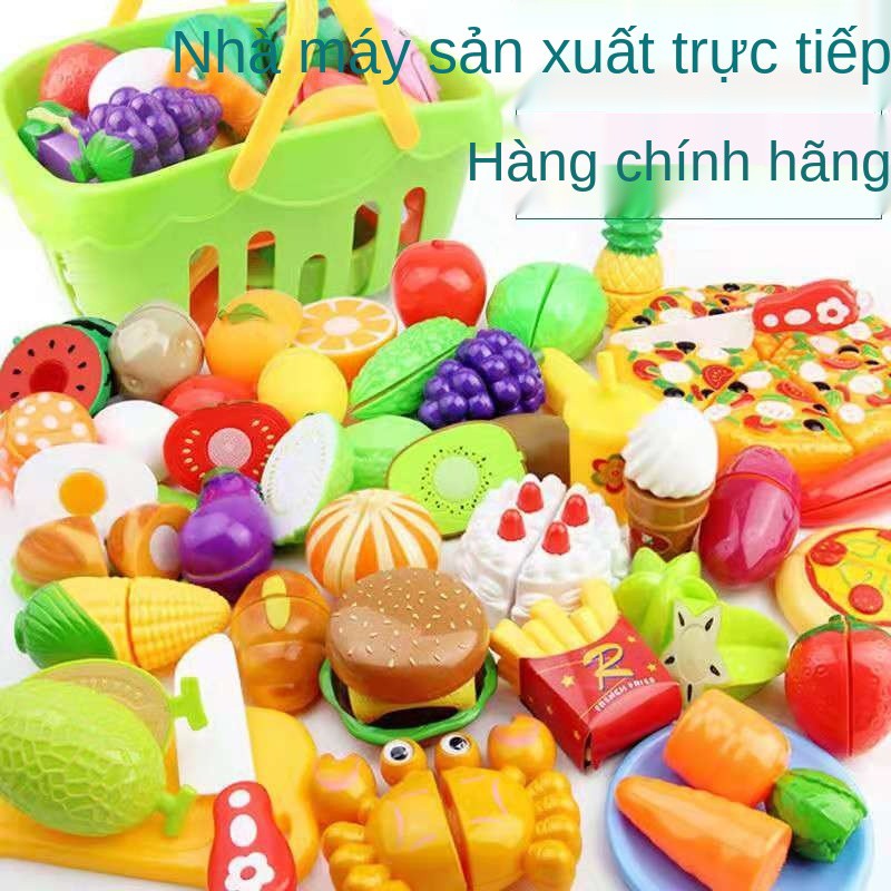 Đồ chơi nhà trẻ em, nam và nữ, mô phỏng rau, củ, quả của nấu ăn, xe đẩy hàng bộ xem