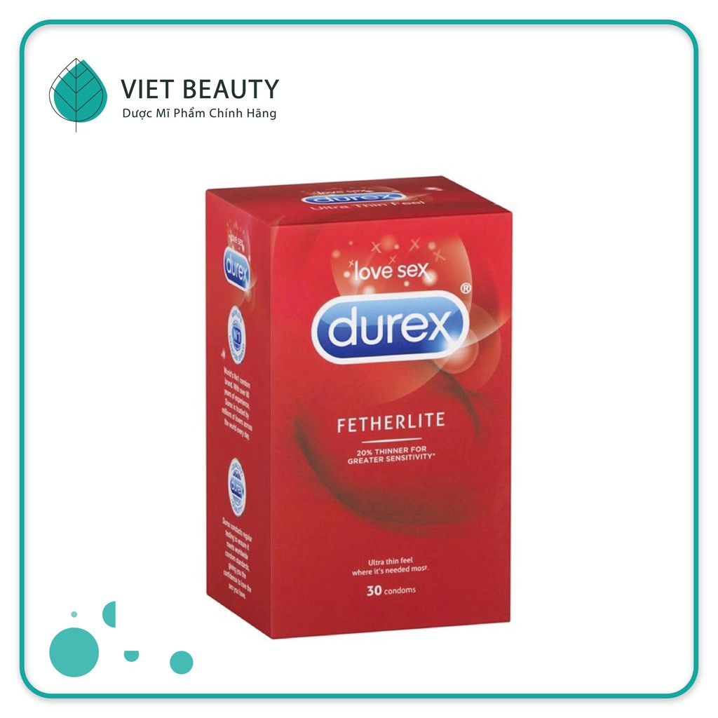 Bao Cao Su Siêu Mỏng Durex Fetherlite - NHẬP KHẨU ÚC