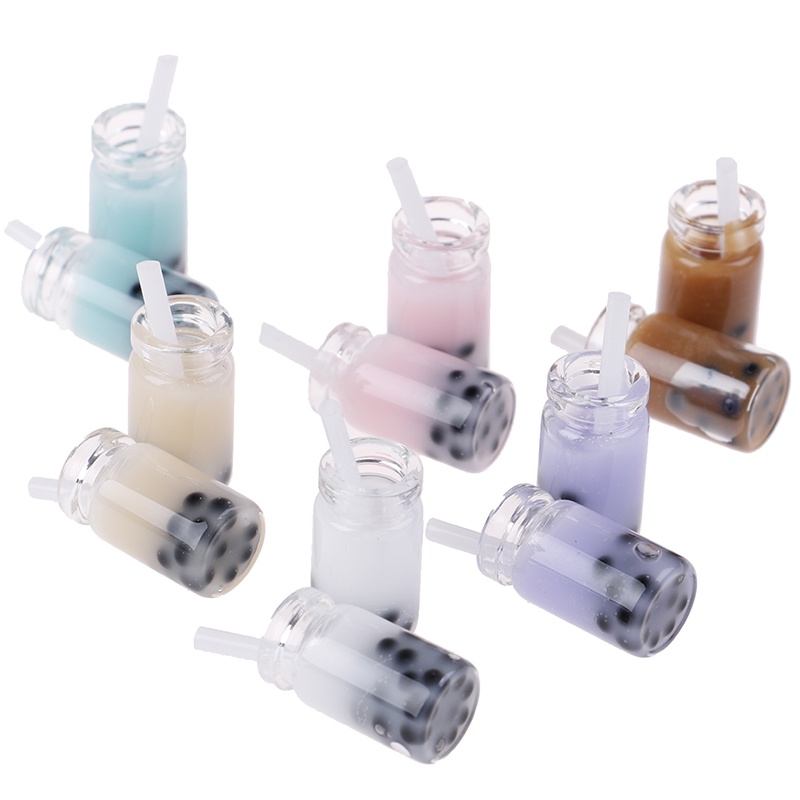 Bộ 2 Mô Hình Ly Trà Sữa Tỉ Lệ 1 / 12 Trang Trí Nhà Búp Bê