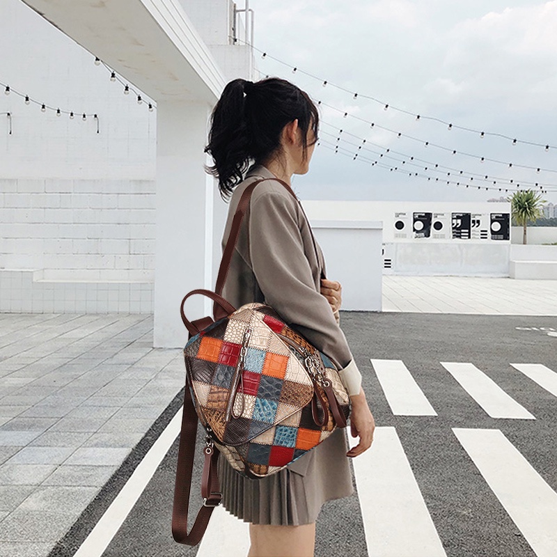 Ba Lô Da Mềm Phong Cách Vintage Cho Nữ