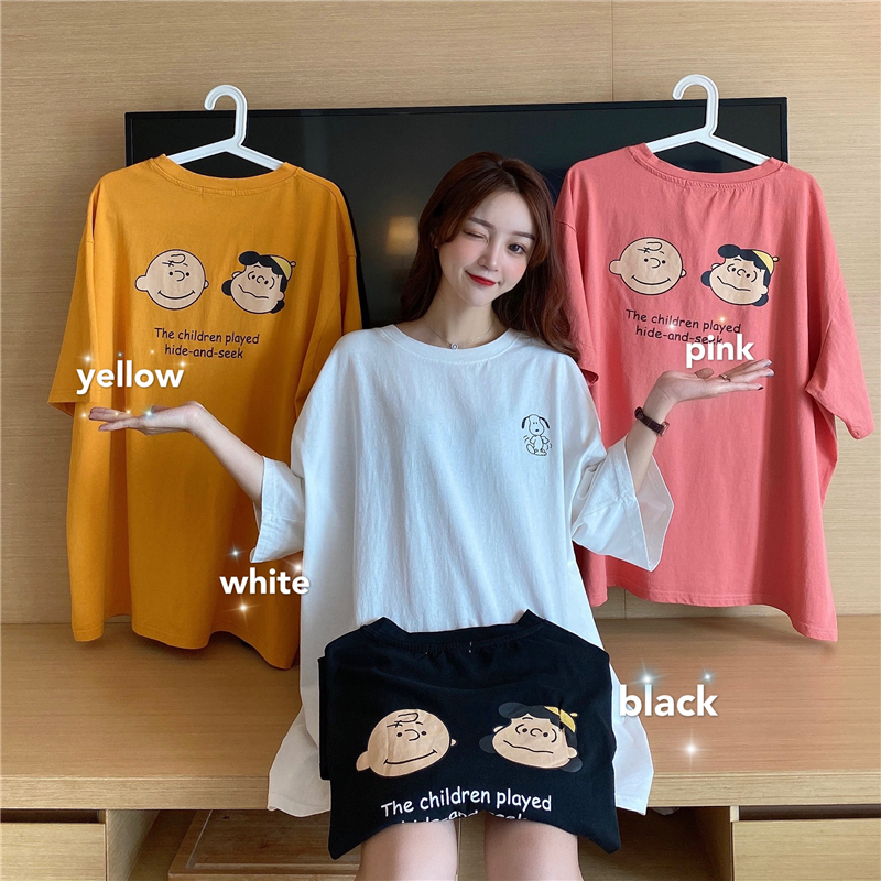 SUXI Áo Thun Nữ Ngắn Tay Cổ Tròn Thời Trang