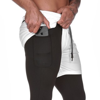 Quần Gym Nam, Short Thể Thao 2 Lớp Dài