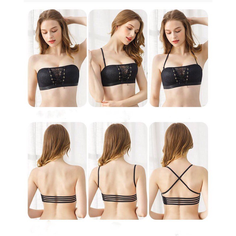 SIÊU PHẨM ÁO LÓT KHÔNG DÂY NÂNG NGỰC CHỐNG TỤT DÂY RÚT - CÚP REN RÚT 3058