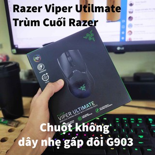 CHÍNH HÃNG- Chuột không dây gaming Razer Viper Ultimate wireless có led RGB cực chất hơn cả Logitech g903 và fullen dare thumbnail