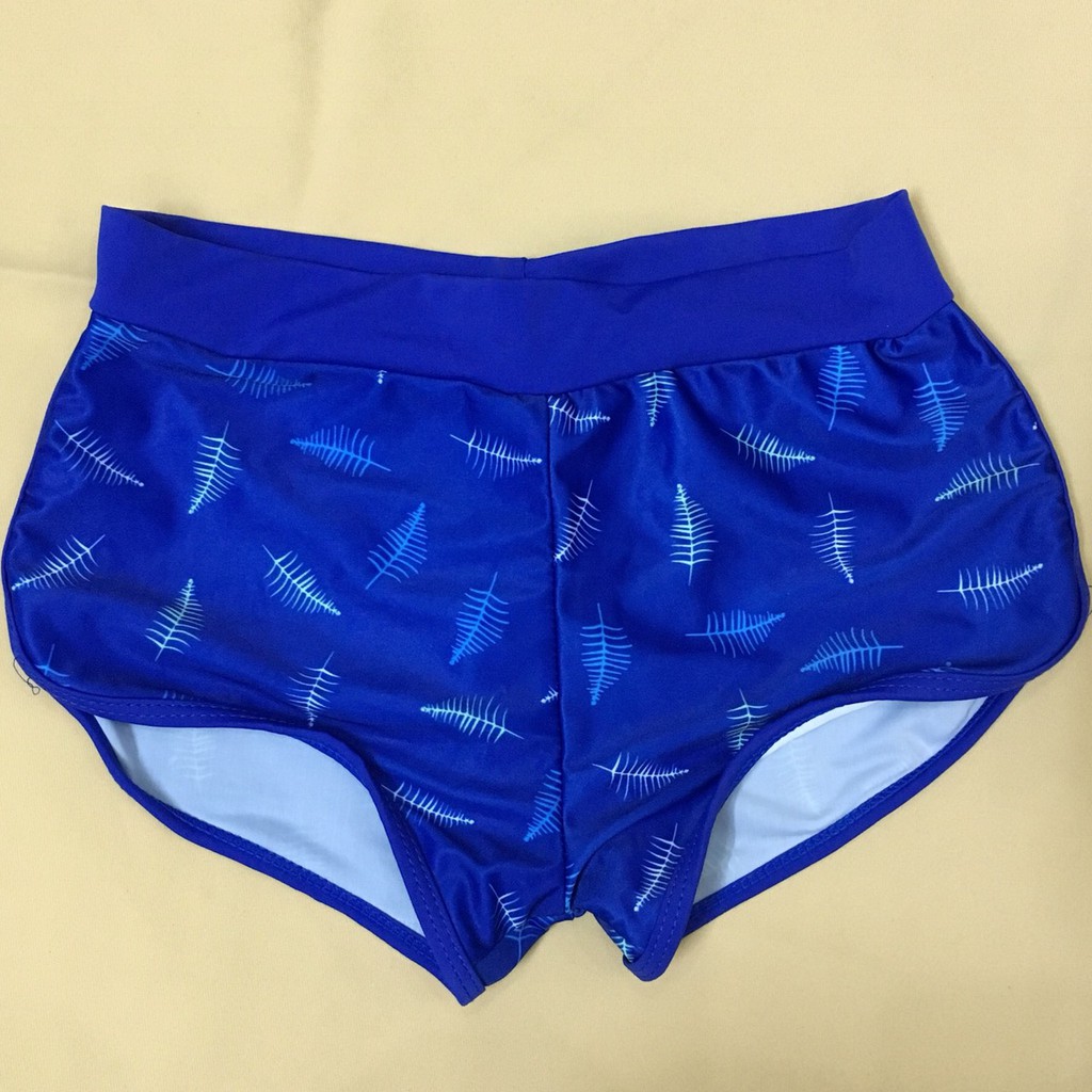 Lẻ quần bơi nữ quần đùi thun lạnh in họa tiết lá | BigBuy360 - bigbuy360.vn