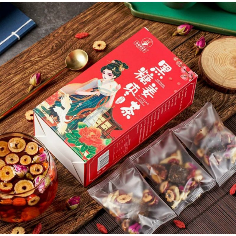 10 gói trà gừng đường nâu hoa hồng
