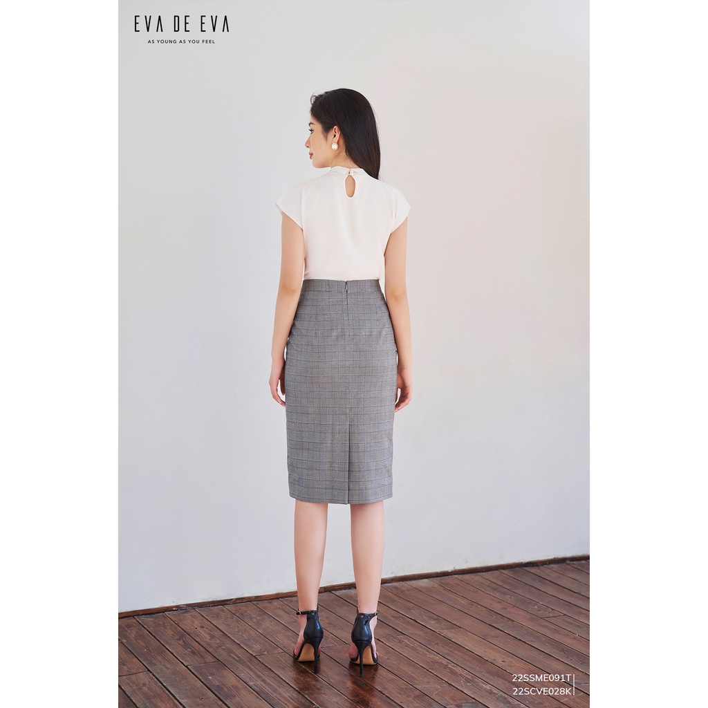 Chân váy bút chì kẻ công sở Eva de Eva 22SCVE028K