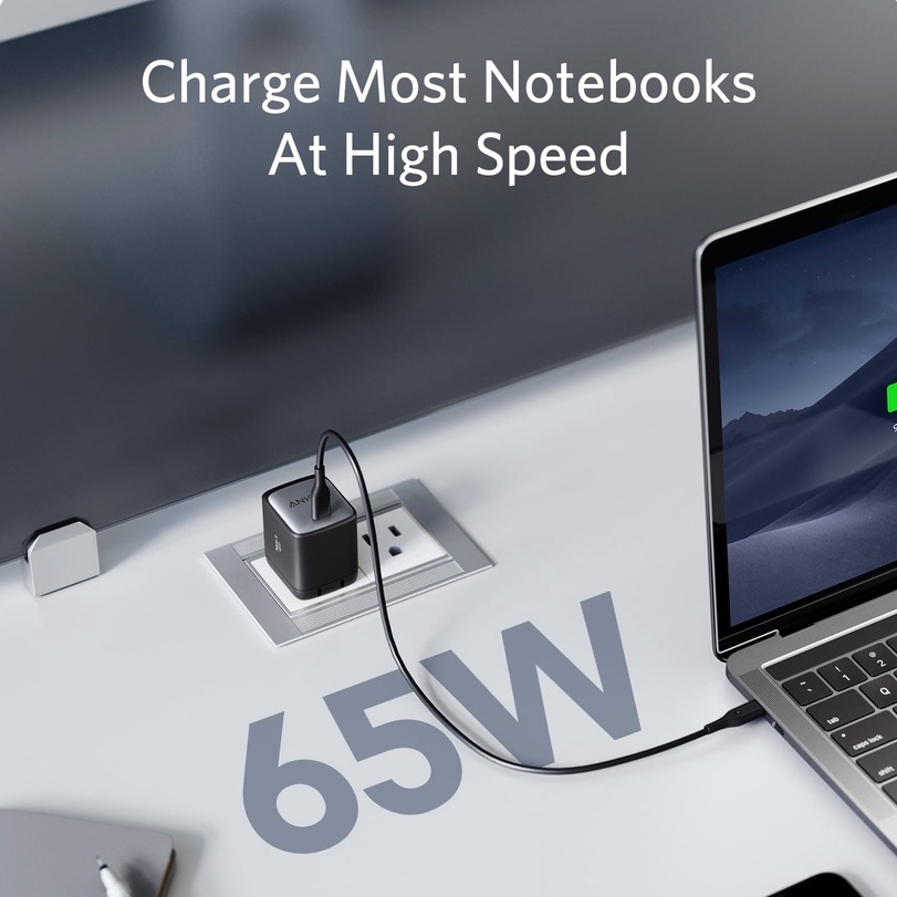 Củ Sạc Anker Nano II 65w Gan A2663 Kích Thước Nhỏ Sạc Nhanh PD PPS Cho Điện Thoại Máy Tính Laptop