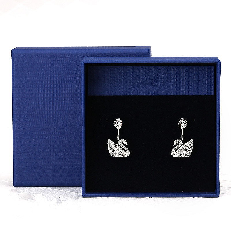 【Without losing luster】Swan Lake Silver Swan Crystal Pierced Earrings Earrings Gift 5379944