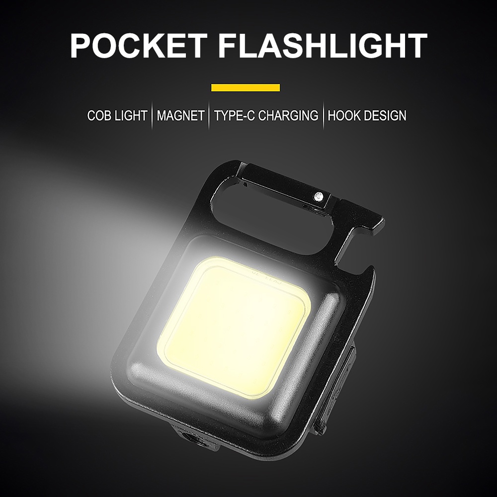 Đèn Pin LED COB Mini Thiết Kế Nhỏ Gọn Kèm Móc Khóa Tiện Dụng