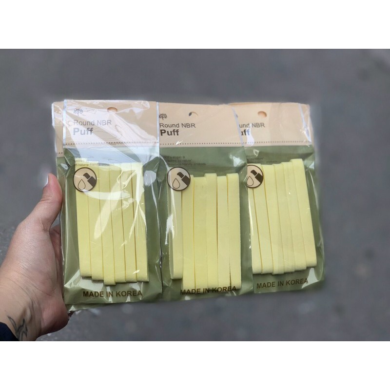 Bông Mút Rửa Mặt, Bông Nở Rửa Mặt Hàn Quốc  Round NBR Puff