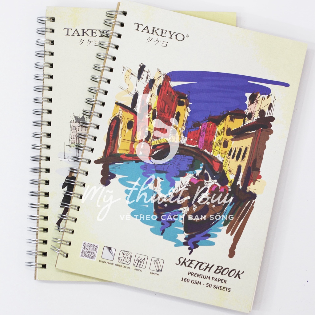 Sổ sketchbook A4 ký họa dùng được cho chì, bút kim, đệm màu nước