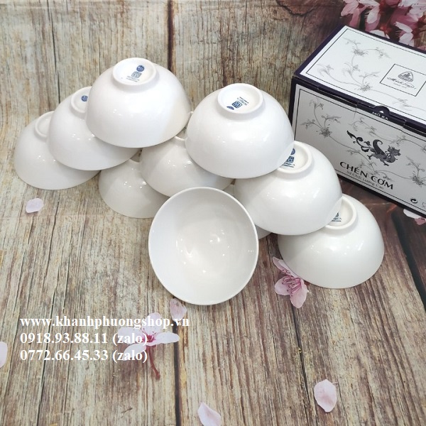 Chén lys trắng sứ Minh Long bộ 10 cái - chén sứ Minh Long