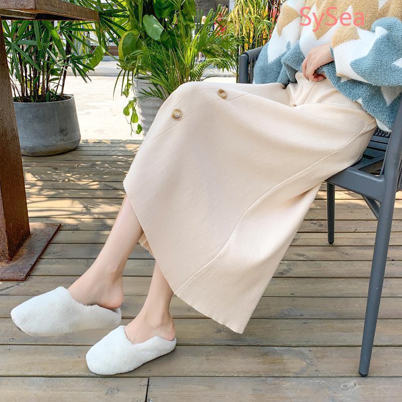 Chân Váy Len Dày Lưng Cao Thời Trang Mùa Đông Dành Cho Nữ