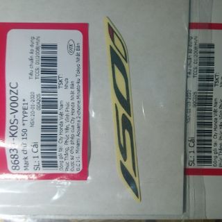 Tem chữ 150i sh 2020 (1 đôi)