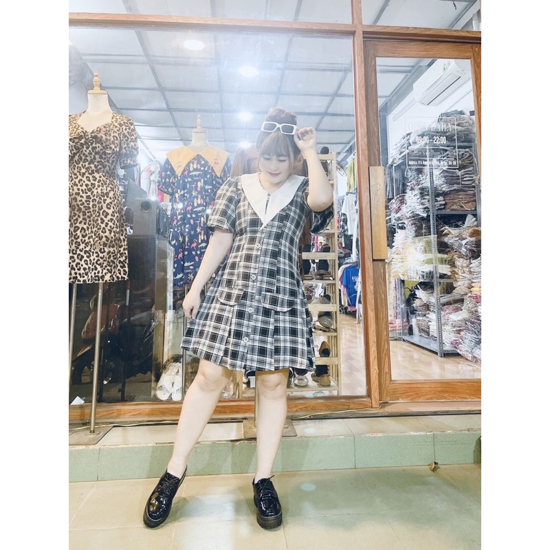 #BIGSIZE ĐẦM CARO CỔ SEN | BigBuy360 - bigbuy360.vn