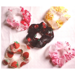 Dây buộc tóc, cột tóc scrunchies hoa quả dễ thương vải voan Tiu99.store