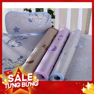 [Mẹ&Bé] Chiếu lụa điều hoà kèm gối thảo dược cho bé