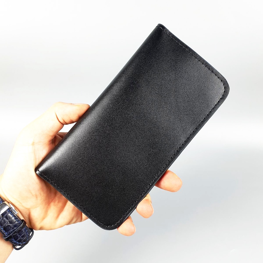 Ví dài mini cầm tay unisex siêu mỏng da bò thật WL118  -100% da bò thật