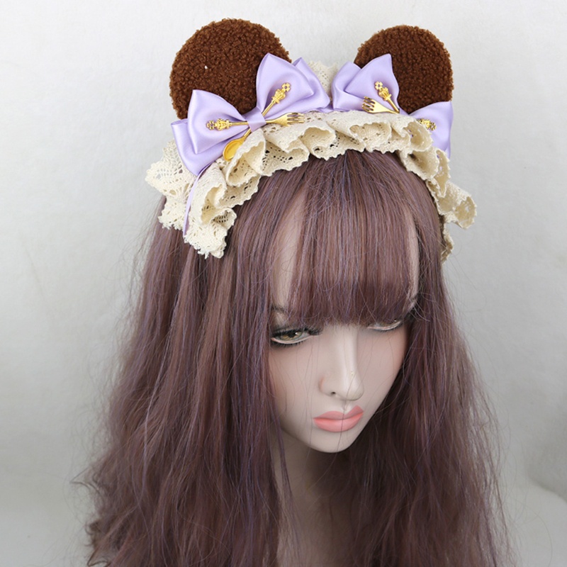 Băng Đô Tai Gấu Bông Phong Cách Lolita Nhật Bản