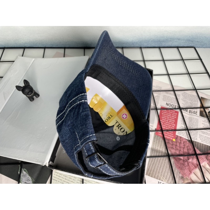 nón kết lưỡi trai jean xanh thêu ông đ thời trang cá tính