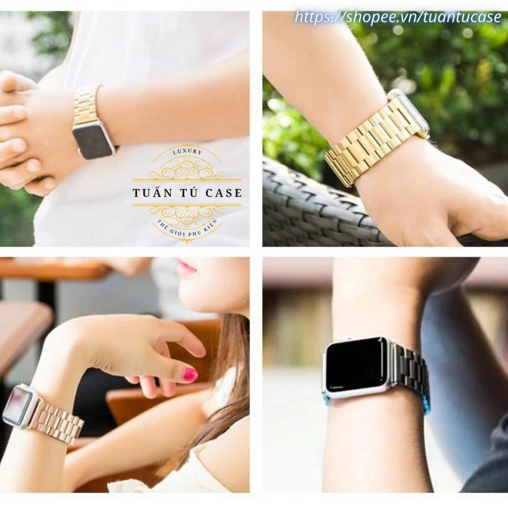 Dây đồng hồ Apple Watch hợp kim thép không gỉ nhiều màu cho các dòng Apple Watch series Se/6/5/4/3/2/1