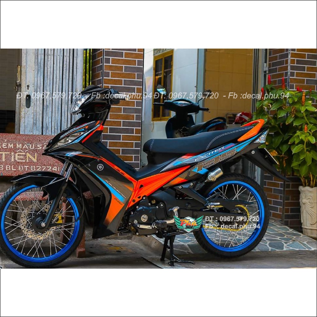 Tem rời xe Ex 2006-2010 đen cam (A)