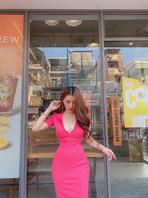 Đầm body khoá ngực siêu hot - Chất porip xịn đủ màu y hình - Carotshop | BigBuy360 - bigbuy360.vn