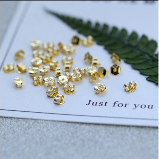 Chốt khuyên tai bạc s925 màu vàng cực sáng