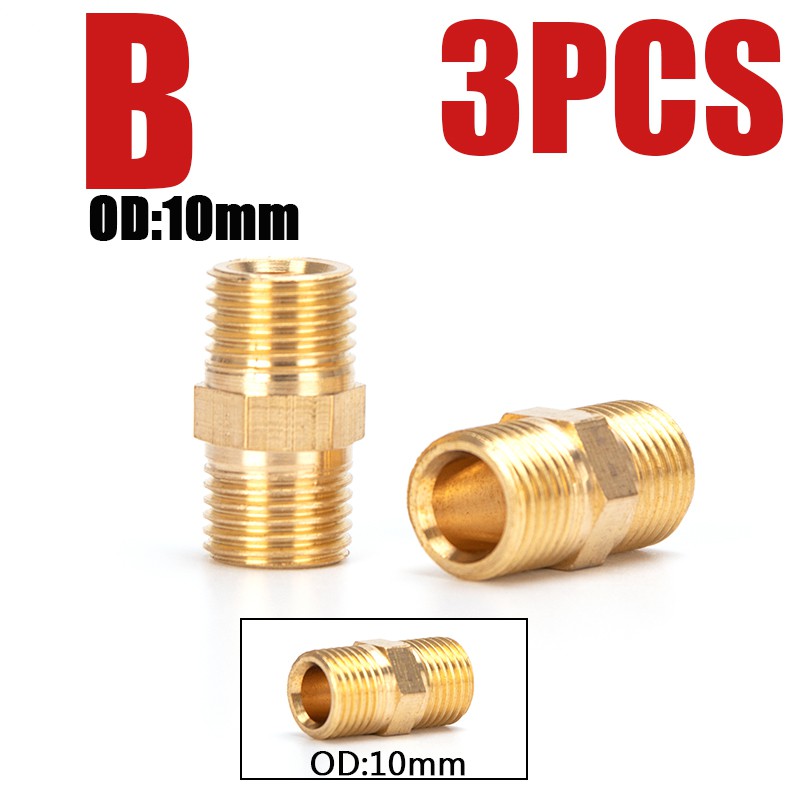 Bộ 3 Đầu Nối Hai Đầu Bằng Đồng m10x1 m8x1 Chuyên Dụng Cho Máy Bơm Không Khí