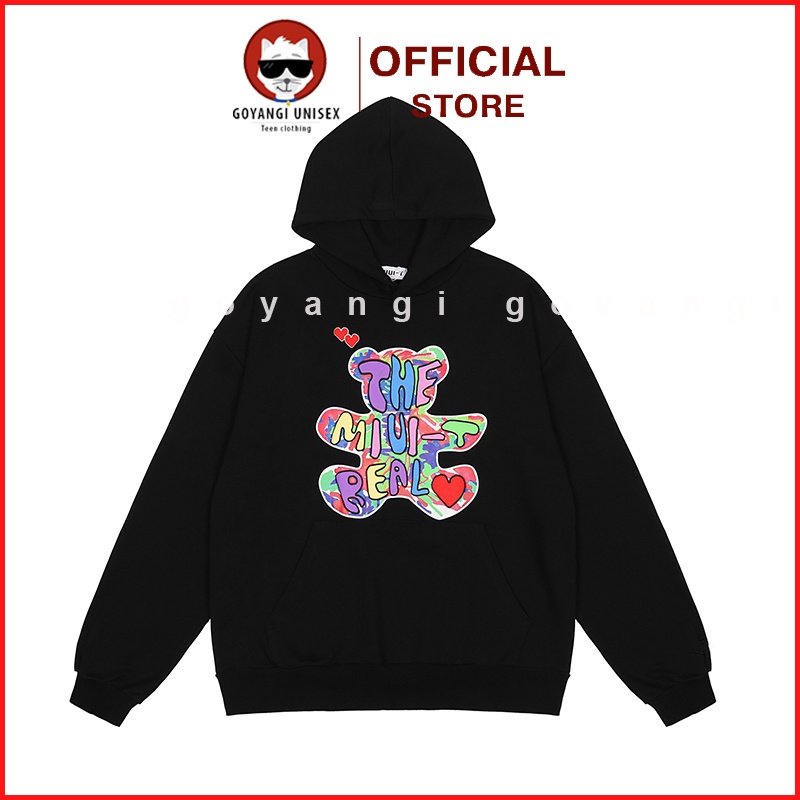 Áo Hoodie GYG Unisex Crayon Bear Form Rộng Oversize Phong Cách Hàn Quốc