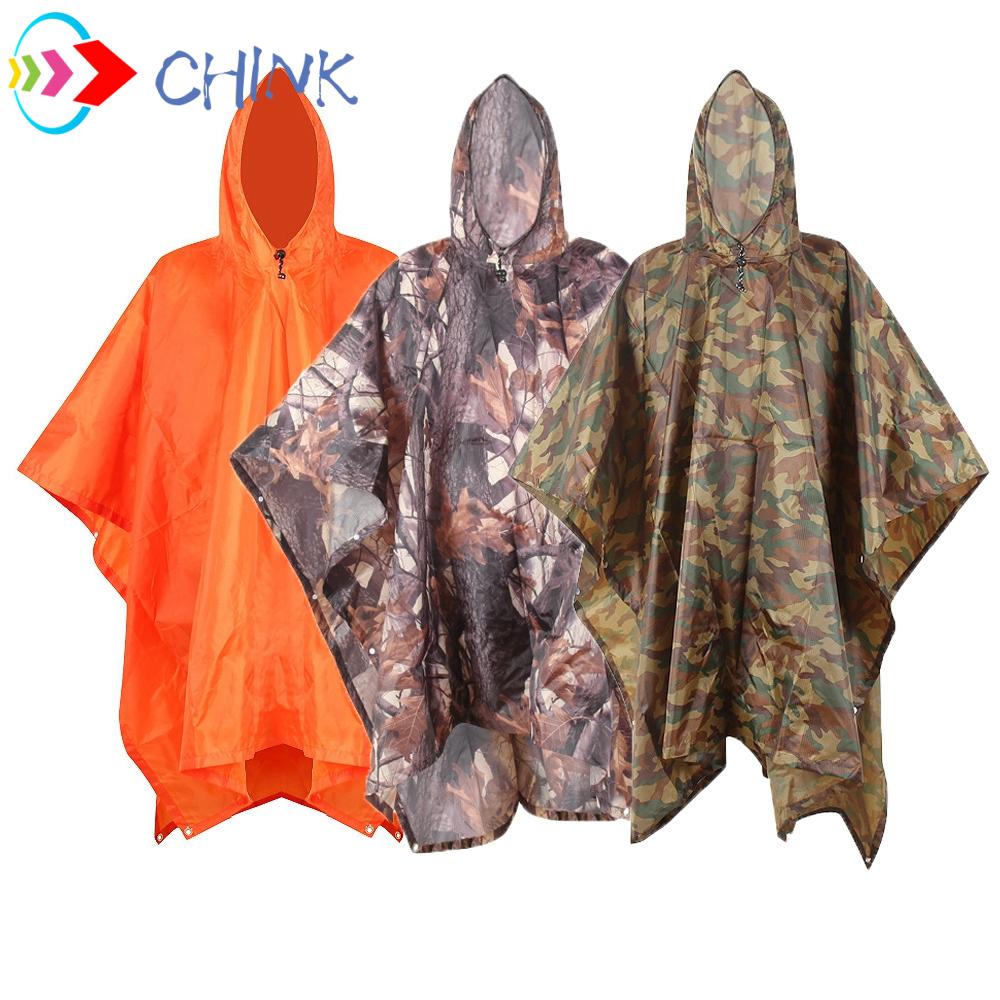 CHINK 3 in 1 Raincoat Backpack Rain Cover Rain Coat Hood Hiking Cycling Rain Cover Poncho Waterproof Tent Outdoor Camping Tent Mat