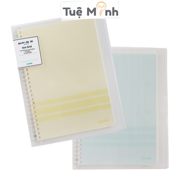 Sổ Klong còng sắt B5 Caro/ Dotgrid 80 tờ 26 chấu kèm 5 tab phân trang binder refill giấy tiện lợi